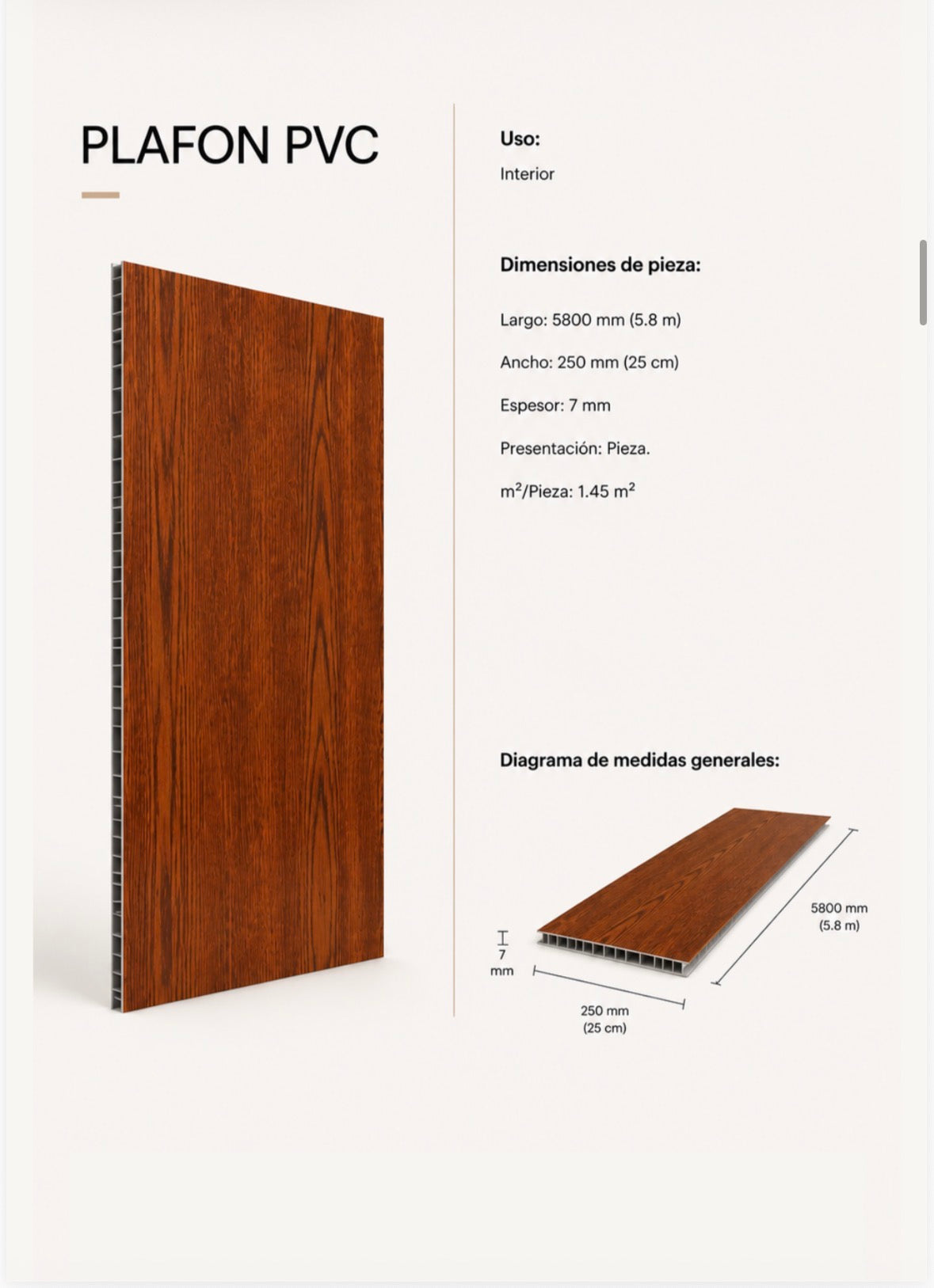 Plafón PVC Interior
