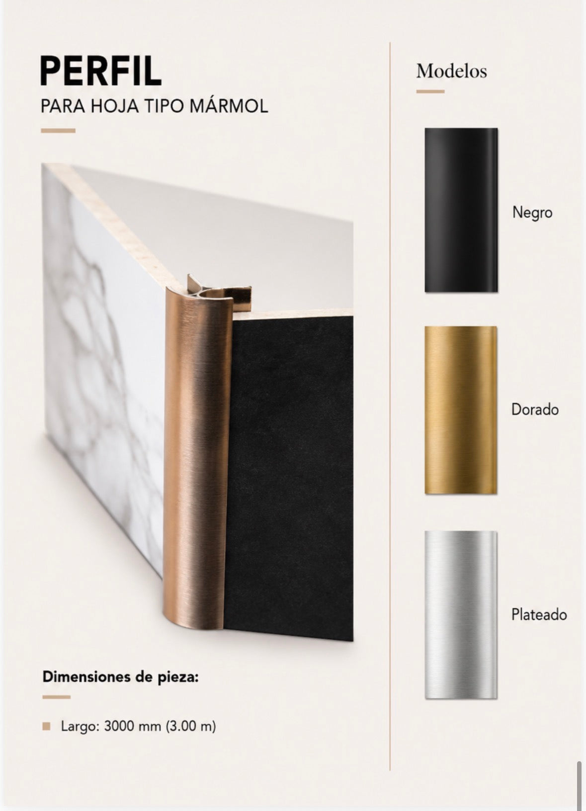 Perfil para Hoja Tipo Mármol