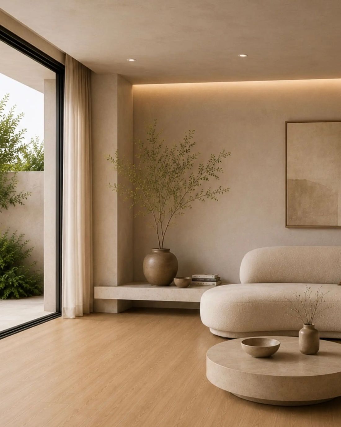 Piso SPC con ventanal, render conceptual HAKÛ